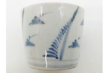 江戸期　染付　落ち着いた和の雰囲気を醸し出すそば猪口3客セット(蕎麦猪口、湯呑み、湯のみ、和食器)(R-083086)