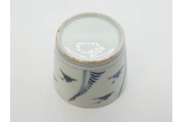 江戸期　染付　落ち着いた和の雰囲気を醸し出すそば猪口3客セット(蕎麦猪口、湯呑み、湯のみ、和食器)(R-083086)