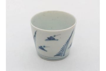 江戸期　染付　落ち着いた和の雰囲気を醸し出すそば猪口3客セット(蕎麦猪口、湯呑み、湯のみ、和食器)(R-083086)