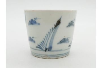 江戸期　染付　落ち着いた和の雰囲気を醸し出すそば猪口3客セット(蕎麦猪口、湯呑み、湯のみ、和食器)(R-083086)