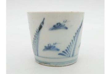江戸期　染付　落ち着いた和の雰囲気を醸し出すそば猪口3客セット(蕎麦猪口、湯呑み、湯のみ、和食器)(R-083086)