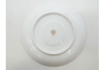 大倉陶園(OKURA、OAC)　深みのあるブルーローズが美しいモーニングカップ&ソーサー2客セット(バラ、薔薇、金彩、白磁、C&S、洋食器)(R-083088)