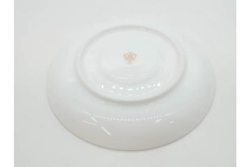 大倉陶園(OKURA、OAC)　深みのあるブルーローズが美しいモーニングカップ&ソーサー2客セット(バラ、薔薇、金彩、白磁、C&S、洋食器)(R-083089)