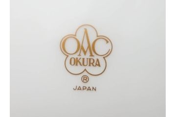 大倉陶園(OKURA、OAC)　深みのあるブルーローズが美しいモーニングカップ&ソーサー2客セット(バラ、薔薇、金彩、白磁、C&S、洋食器)(R-083089)