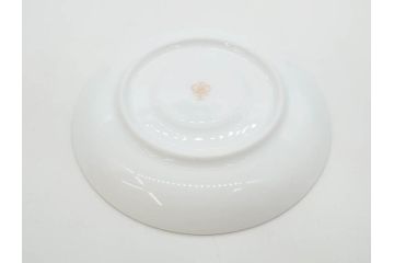 大倉陶園(OKURA、OAC)　深みのあるブルーローズが美しいモーニングカップ&ソーサー2客セット(バラ、薔薇、金彩、白磁、C&S、洋食器)(R-083089)