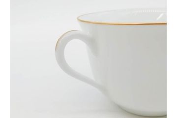 大倉陶園(OKURA、OAC)　ブルーローズ　優雅なひとときを演出するカップ&ソーサー2客セット(ティー、コーヒー、バラ、薔薇、金彩、白磁、C&S、洋食器、箱付き)(R-083090)