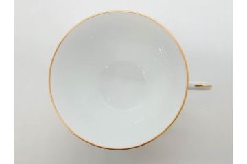 大倉陶園(OKURA、OAC)　ブルーローズ　優雅なひとときを演出するカップ&ソーサー2客セット(ティー、コーヒー、バラ、薔薇、金彩、白磁、C&S、洋食器、箱付き)(R-083090)