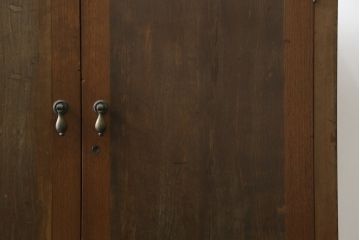 和製アンティーク　昭和初期　上質な作り!!　ろくろ挽きの脚が可愛い引き出し付きレコードキャビネット(レコードケース、サイドキャビネット、サイドボード、収納棚、戸棚)(R-083100)