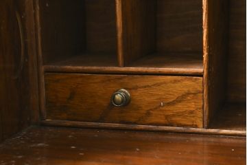イギリスアンティーク　Harrop’s　Better Furniture　オーク材の質感を活かしたシンプルかつ直線的なフォルムが魅力のライティングビューロー(簿記机、ワークデスク、在宅用、在宅ワーク用、サイドチェスト、引き出し、英国)(R-083102)