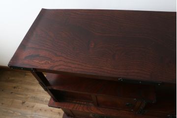 中古　美品!!　岩谷堂箪笥　桜木家具店製　緻密な意匠が魅力の飾り棚(茶棚、茶箪笥、収納棚、飾り棚、戸棚、サイドボード)(R-083103)