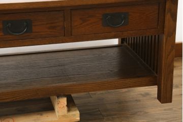 中古　ブランド家具　希少な廃番品　Shin-Lee(シンリー)　引き出し付きがいいね!!上質な作りのローテーブル(センターテーブル、リビングテーブル、座卓)(R-083105)