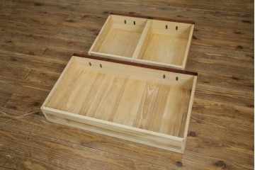 中古　美品!!　岩谷堂箪笥　上品なデザインの黒金具が美しいサイドボード(サイドキャビネット、リビングボード、テレビ台、テレビボード、収納棚、飾り棚、戸棚、ヴィンテージ、民芸家具)(R-083106)