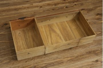 和製アンティーク　明治期　完全オリジナル品　総欅(ケヤキ)材　歴史を感じる酒田船箪笥(帳箱型、帳場箪笥、和タンス、舟箪笥、小箪笥、小物収納、収納箪笥、引き出し)(R-083108)