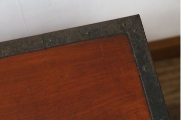 和製アンティーク　明治期　完全オリジナル品　総欅(ケヤキ)材　歴史を感じる酒田船箪笥(帳箱型、帳場箪笥、和タンス、舟箪笥、小箪笥、小物収納、収納箪笥、引き出し)(R-083108)