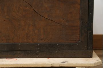 和製アンティーク　明治期　完全オリジナル品　総欅(ケヤキ)材　歴史を感じる酒田船箪笥(帳箱型、帳場箪笥、和タンス、舟箪笥、小箪笥、小物収納、収納箪笥、引き出し)(R-083108)