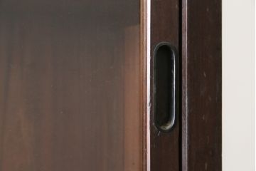 和製アンティーク　大正〜昭和初期　古い木の味わいが素敵な二段重ね収納棚(食器棚、カップボード、飾り棚、陳列棚、戸棚、キャビネット、バラ売り可能)(R-083110)