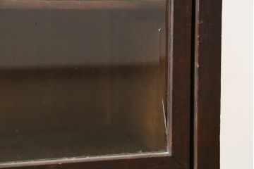 和製アンティーク　大正〜昭和初期　古い木の味わいが素敵な二段重ね収納棚(食器棚、カップボード、飾り棚、陳列棚、戸棚、キャビネット、バラ売り可能)(R-083110)