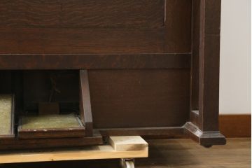 ジャンク品　和製アンティーク　昭和初期　YAMAHA(山葉・ヤマハ)　クラシカルなデザインが目を引く上質な楢(ナラ)材のオルガン(オブジェ、ディスプレイ)(R-083123)