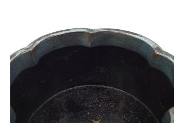 時代物　大名道具　金蒔絵　梨地　阿古陀　香炉(花唐草、籠目火屋、木製、漆器、漆芸、仏具、茶道具、木箱付き)(R-083127)
