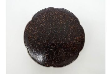 時代物　大名道具　金蒔絵　梨地　阿古陀　香炉(花唐草、籠目火屋、木製、漆器、漆芸、仏具、茶道具、木箱付き)(R-083127)