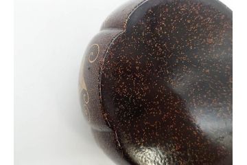 時代物　大名道具　金蒔絵　梨地　阿古陀　香炉(花唐草、籠目火屋、木製、漆器、漆芸、仏具、茶道具、木箱付き)(R-083127)