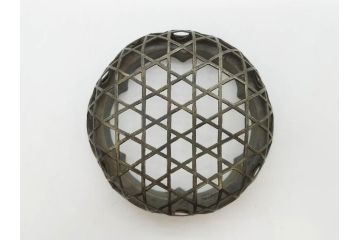 時代物　大名道具　金蒔絵　梨地　阿古陀　香炉(花唐草、籠目火屋、木製、漆器、漆芸、仏具、茶道具、木箱付き)(R-083127)