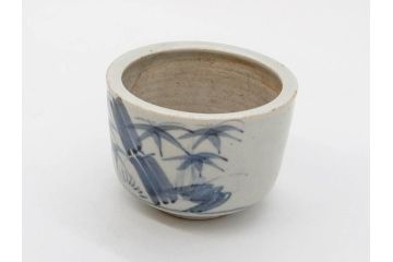 江戸期　古伊万里　染付　竹鳥図　和の雰囲気を高める香炉(仏具、茶道具)(R-083128)