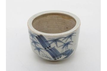 江戸期　古伊万里　染付　竹鳥図　和の雰囲気を高める香炉(仏具、茶道具)(R-083128)