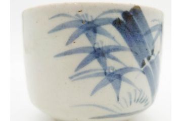江戸期　古伊万里　染付　竹鳥図　和の雰囲気を高める香炉(仏具、茶道具)(R-083128)