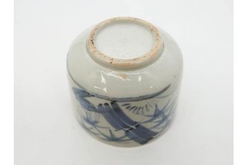 江戸期　古伊万里　染付　竹鳥図　和の雰囲気を高める香炉(仏具、茶道具)(R-083128)
