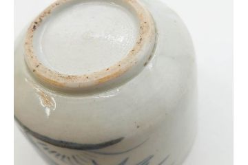 江戸期　古伊万里　染付　竹鳥図　和の雰囲気を高める香炉(仏具、茶道具)(R-083128)