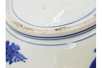 上手物　江戸期　太明成化年製　古伊万里　染付　色絵　約39cm　1尺3寸　色鮮やかな絵付けが存在感を放つ大皿(魚、和皿、和食器、一尺三寸)(R-083131)