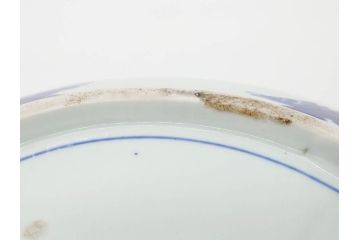 上手物　江戸期　太明成化年製　古伊万里　染付　色絵　約39cm　1尺3寸　色鮮やかな絵付けが存在感を放つ大皿(魚、和皿、和食器、一尺三寸)(R-083131)