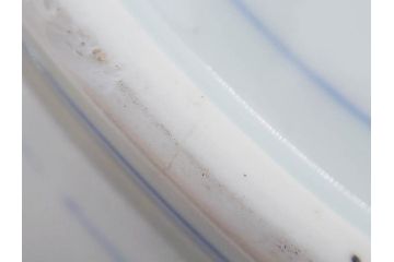 江戸期　古伊万里　染付　線描　花唐草　約41cm　1尺3寸　食卓を爽やかに彩る大皿(和皿、和食器、一尺三寸)(R-083133)