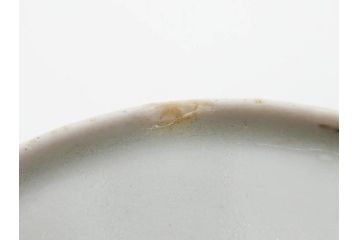 江戸期　古伊万里　染付　渦福　様々な用途に使える猪口4客セット(ススキ、竹、五葉若葉、そば猪口、蕎麦猪口、酒器、杯、盃、おちょこ、湯呑み、湯のみ、和食器)(R-083134)