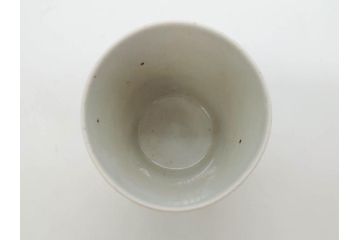江戸期　古伊万里　染付　渦福　様々な用途に使える猪口4客セット(ススキ、竹、五葉若葉、そば猪口、蕎麦猪口、酒器、杯、盃、おちょこ、湯呑み、湯のみ、和食器)(R-083134)