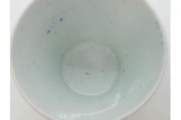 江戸期　古伊万里　染付　渦福　様々な用途に使える猪口4客セット(ススキ、竹、五葉若葉、そば猪口、蕎麦猪口、酒器、杯、盃、おちょこ、湯呑み、湯のみ、和食器)(R-083134)