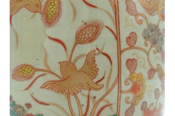 上手物　染付　色絵　金彩　花鳥図　丁寧に描かれた絵柄が素敵な火鉢(鉢カバー、手あぶり、傘立て)(R-083135)