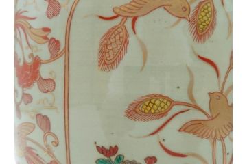 上手物　染付　色絵　金彩　花鳥図　丁寧に描かれた絵柄が素敵な火鉢(鉢カバー、手あぶり、傘立て)(R-083135)