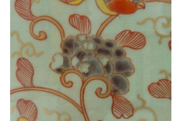 上手物　染付　色絵　金彩　花鳥図　丁寧に描かれた絵柄が素敵な火鉢(鉢カバー、手あぶり、傘立て)(R-083135)