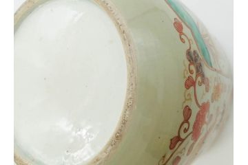 上手物　染付　色絵　金彩　花鳥図　丁寧に描かれた絵柄が素敵な火鉢(鉢カバー、手あぶり、傘立て)(R-083135)