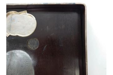 明治期　小川松民　晴川院法印　金銀蒔絵　波千鳥　豪華な蒔絵が素晴らしい!上品な雰囲気漂う硯箱(硯、水滴、水差し、漆器、漆芸、木製、書道具、共箱付き)(R-083136)