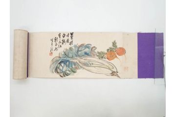 中国　文方珍賞　徴州詹文方齋製　古墨10点セット(唐物、巻物、固形墨、書道具、習字道具、水墨)(R-083137)