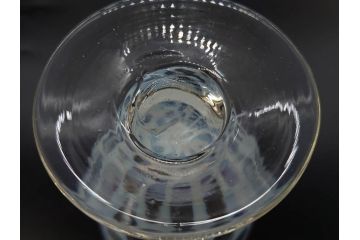 当時物　大正〜昭和初期　棗(なつめ)型　乳白水玉　優しい色合いに魅了される赤縁氷コップ2客セット(なつめ形、吹きガラス、硝子、グラス、和ガラス)(R-083141)