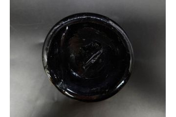 当時物　大正〜昭和初期　碗型　乳白　鱗文　エナメル脚　涼やかな佇まいの氷コップ(碗形、吹きガラス、グラス、硝子、和ガラス)(R-083144)