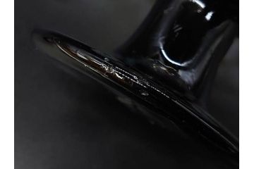 当時物　大正〜昭和初期　碗型　乳白　鱗文　エナメル脚　涼やかな佇まいの氷コップ(碗形、吹きガラス、グラス、硝子、和ガラス)(R-083144)