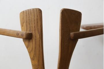 中古　美品　激レア　一点物!!　出展作品の可能性あり!!　木工作家　吉野崇裕　鉋跡仕上げ　美しい木目と力強い構造美が融合した唯一無二のアートチェア(ZEN チェア)(椅子、イス、アームチェア)(R-083151)