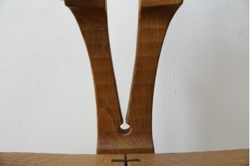 中古　美品　激レア　一点物!!　出展作品の可能性あり!!　木工作家　吉野崇裕　鉋跡仕上げ　美しい木目と力強い構造美が融合した唯一無二のアートチェア(ZEN チェア)　(R-083151)