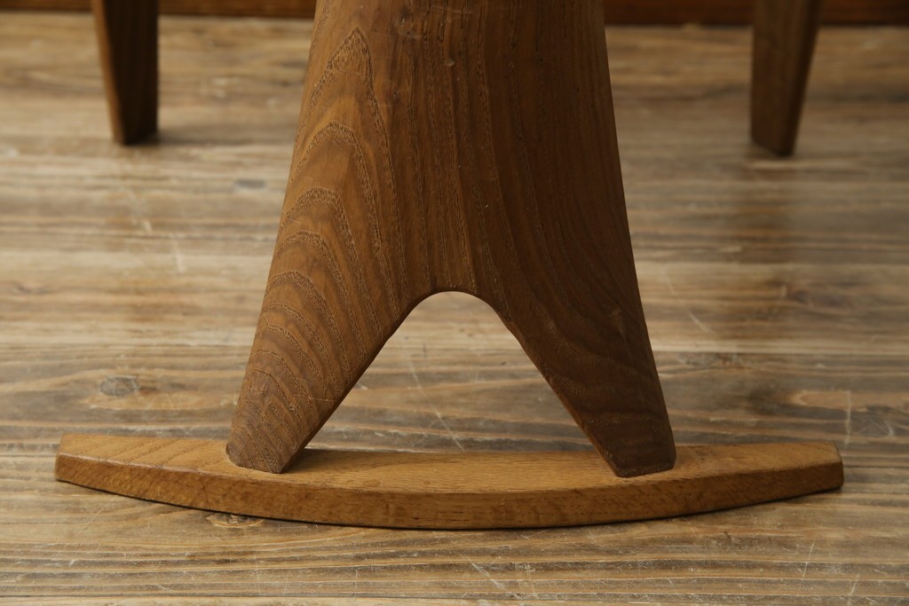 中古　美品　激レア　一点物!!　出展作品の可能性あり!!　木工作家　吉野崇裕　鉋跡仕上げ　美しい木目と力強い構造美が融合した唯一無二のアートチェア(ZEN チェア)　(R-083151)