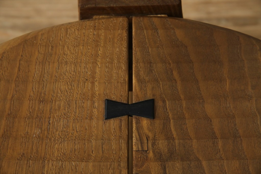 中古　美品　激レア　一点物!!　出展作品の可能性あり!!　木工作家　吉野崇裕　鉋跡仕上げ　美しい木目と力強い構造美が融合した唯一無二のアートチェア(ZEN チェア)　(R-083151)